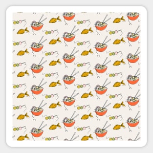 Pattern with Asian food Sticker